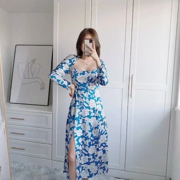 Zara | Dresses | Zara Satin Slit Midi Dress | Poshmark